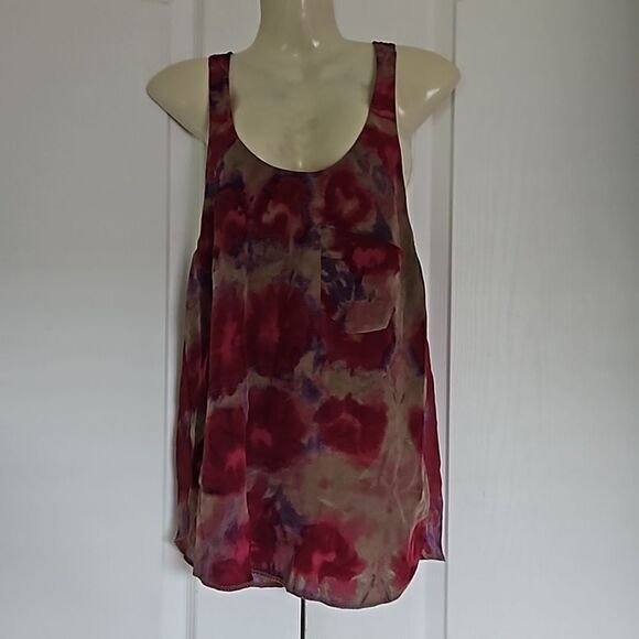 Wilfred Women's Racer Back Silk Top Hot Pink/ Beige XS - Picture 4 of 16